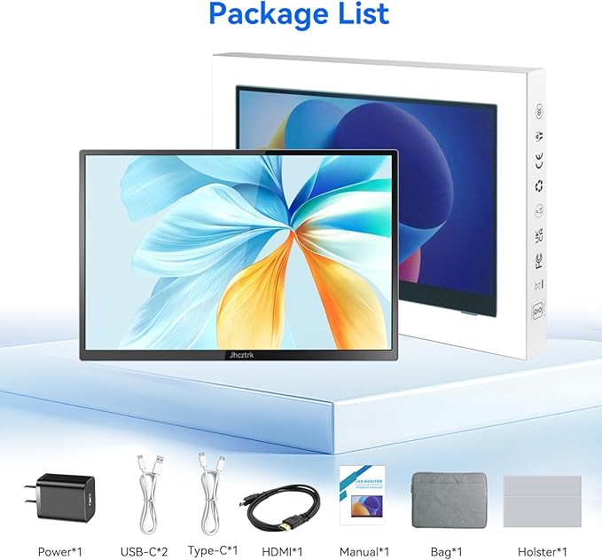 Touchscreen Portable Monitor 14 Inch IPS Slim Travel Screen FHD 1920X1200 HDR FreeSync Bezel Less USB-C Computer Monitor with Cover Stand and Speakers for Laptop PC Mac Surface PS4/5 Xbox