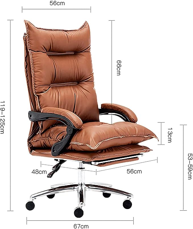 Home Office Chair Ergonomic Office Chair Swivel Desk Chair Gaming Recliner Computer Chair with Retractable Footrest Swivel Leather Office Chair for Home High Back Desk Chair