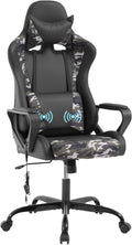 PayLessHere High Back Gaming Chair PC Computer Chair with Lumbar Support Arms Headrest Executive Racing Style Ergonomic Office Chair with Adjustable Rolling Swivel PU Leather Desk Chair (Camo)