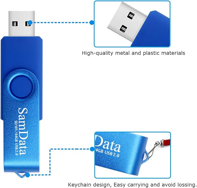 64GB USB Flash Drives 5 Pack 64GB Thumb Drives Memory Stick Jump Drive with LED Light for Storage and Backup (5 Colors: Black Blue Green Red Silver)