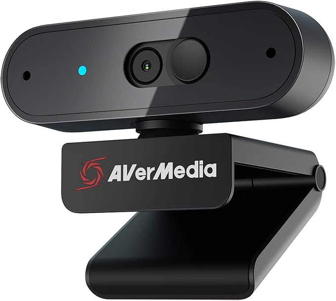 AVerMedia PW310P Webcam - Full 1080p 30fps HD Camera with Autofocus and Dual Stereo Microphones Work from Home Remote Learning - NDAA Compliant