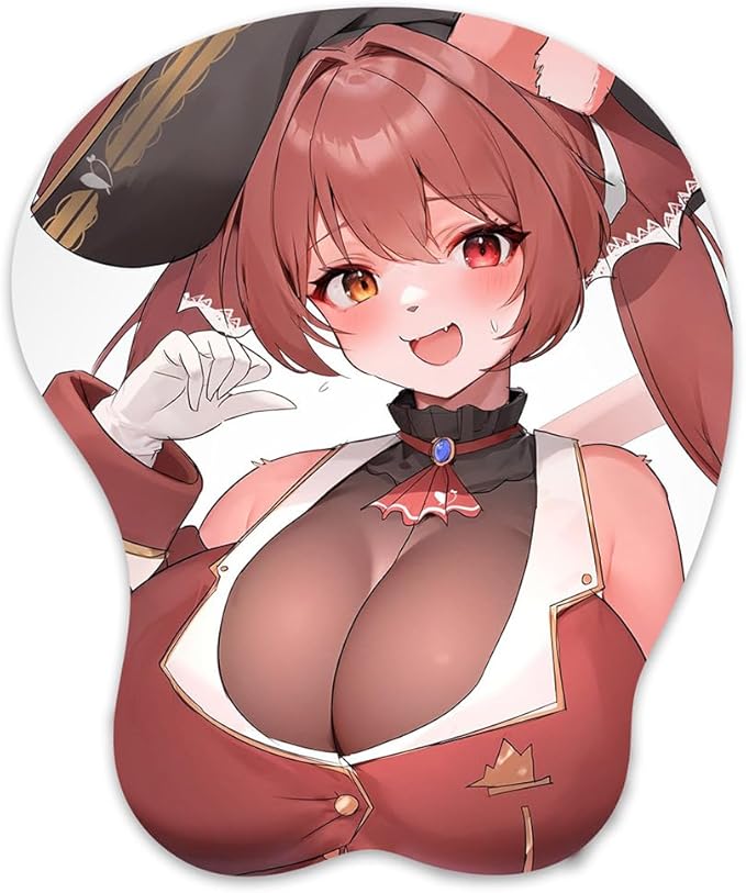 3D Mouse Pad Oppai Mousepad with Soft Gel Wrist Rest Anime Manga Gaming Boob pad Anti-Slip Mouse Mat