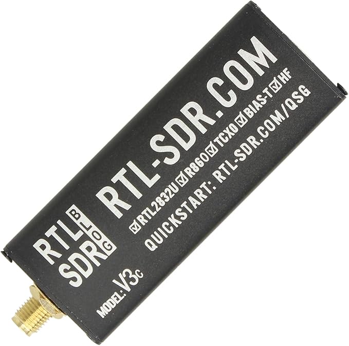 RTL-SDR Blog V3 R860 RTL2832U 1PPM TCXO SMA Software Defined Radio (Dongle Only) (Black) (USB-C)