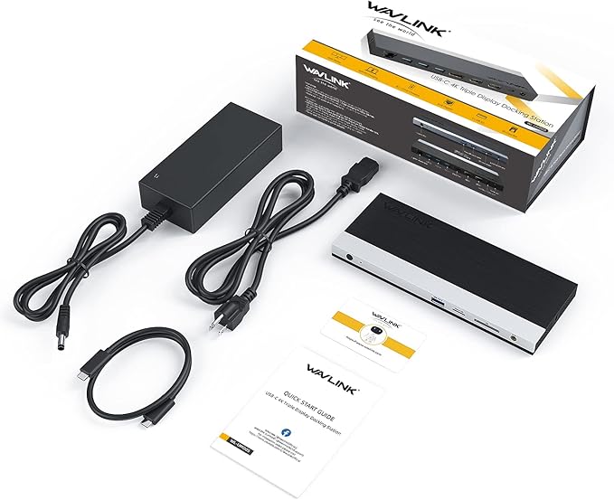 WAVLINK USB C Docking Station with 130W Power Adapter Triple Display USB Type C to Dual HDMI Dock 2 HDMI DisplayPort 100W PD3.0 Charging for Laptop Ethernet 4 USB 3.0 SD/TF Slot Audio Black