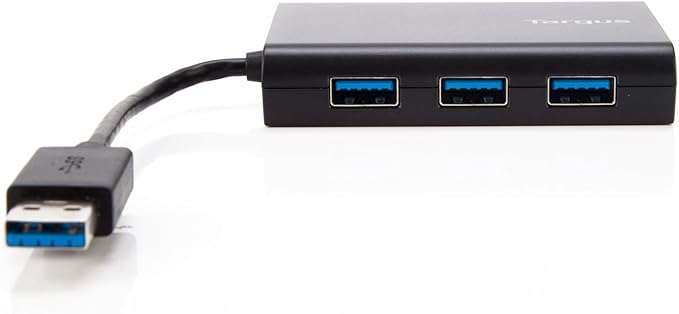 Targus ACH122USZ 3-port USB/Ethernet Combo Hub - USB - External - 3 USB Port(s) - 1 Network (RJ-45) Port(s) - 3 USB 3.0 Port(s)