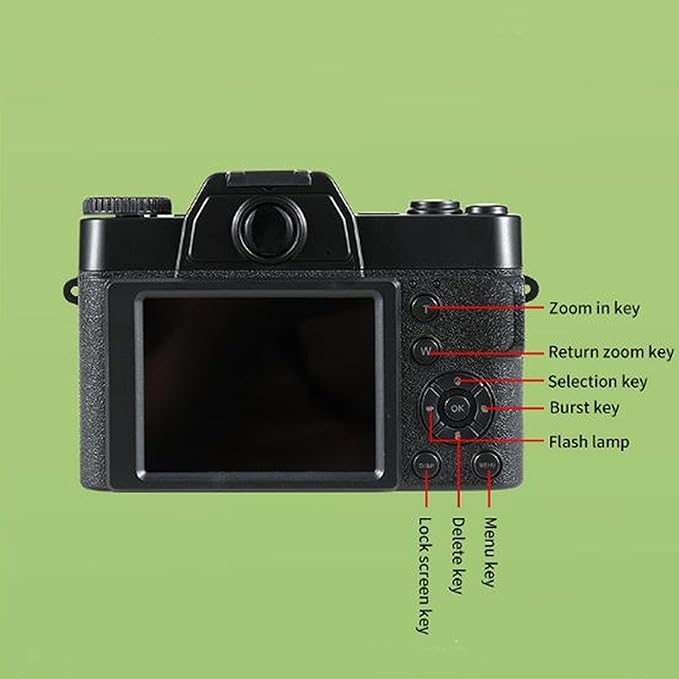 4K HD Digital Camera 48MP Autofocus Webcam Vlogging Camera with 16X Zoom Fill Light 1500mAh Battery Timer Portable Video Camera for Photography Live Streaming