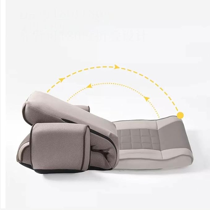 Aimeryup Armrest Legless Chair Metal Foldable Adjustable Height Fabric Cushion Lazy Living Room Hotel 64X48X63CM(Size:64X48X63CMColor:A)