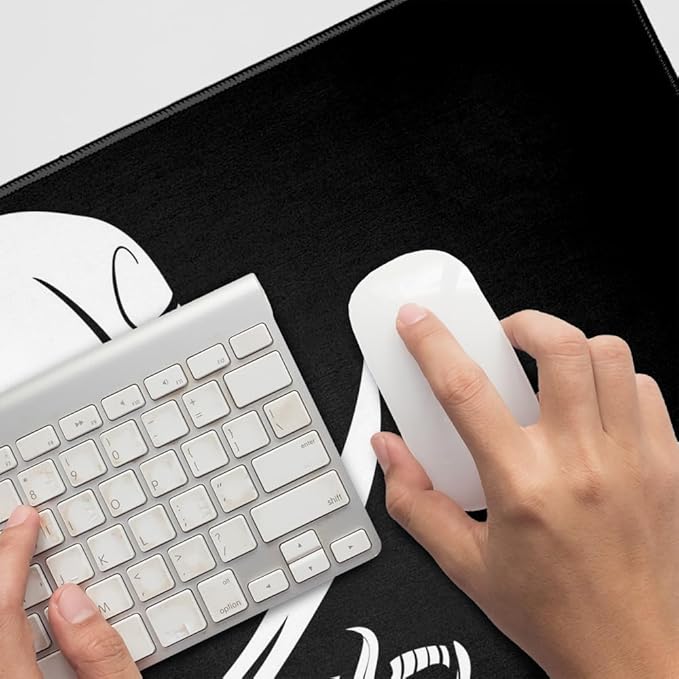 Pirate Skull Crossed Swords Jolly Roger Large Gaming Mouse Pad Desk Mat with Stitched Edges Non-Slip Base