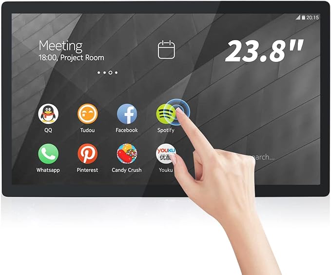 23.8 inch Android 11 Touchscreen Monitor Tablet 16:9 FHD 1080P WiFi &amp BT Built-in Speakers RK3568 4GB RAM &amp 32GB ROM Smart Board for Classroom Meeting &amp Game