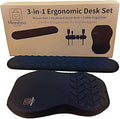 3-in-1 Ergonomic Mouse Pad Set with Keyboard Wrist Rest Support &amp Cable Organizer – Memory Foam for Carpal Tunnel &amp Pain Relief Non-Slip Base – Ideal for Office &amp Gaming – Gift Box – Blac
