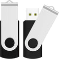 JUANWE 128GB Flash Drive 2 PCS 2.0 Thumb Drive USB Drives Pendrive for File Storage Data Transfer High Capacity Zip Drive Portable USB Storage Flashdrives 360° Swivel Cap Jump Drive 128G×2 Black
