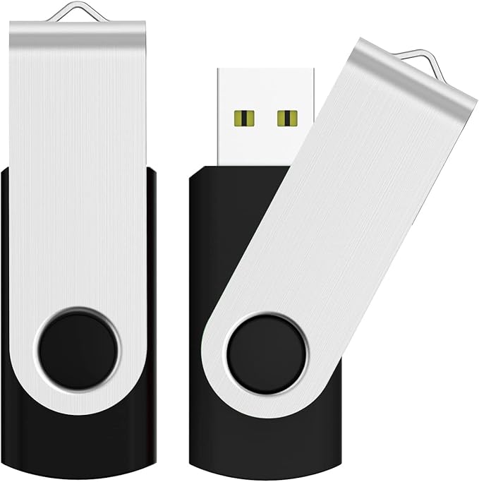 JUANWE 128GB Flash Drive 2 PCS 2.0 Thumb Drive USB Drives Pendrive for File Storage Data Transfer High Capacity Zip Drive Portable USB Storage Flashdrives 360° Swivel Cap Jump Drive 128G×2 Black