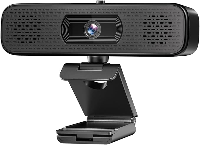 2K HD Webcam with Dual Speakers &amp Built-in Microphone 90° Wide Angle USB Computer Camera with Privacy Cover for Video Conferencing Online Teaching YouTube Skype &amp Zoom