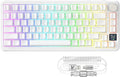 ATTACK SHARK X85PRO 75% Wireless Mechanical KeyboardTFT Smart Display &amp KnobBT/2.4GHz/Wired Gaming KeyboardContour Side Print Shine-through KeycapsRGBHot-Swapwith Pro Cable for PC/MAC (Whit
