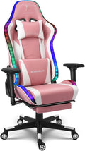 Big And Tall Gaming Chair with LED Light &amp Speakers High-Back Video Game Chair Ergonomic Full Massager Computer Chair Recliner Chair with Footrest and Lumbar Support Heavy Duty Office ChairPin