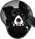 MSD Mousepad Wrist Rest Protected Mouse Pads/Mat with Wrist Support Design for Dog Pet Animal Canine Isolated Border Collie White Domestic Cute White Back