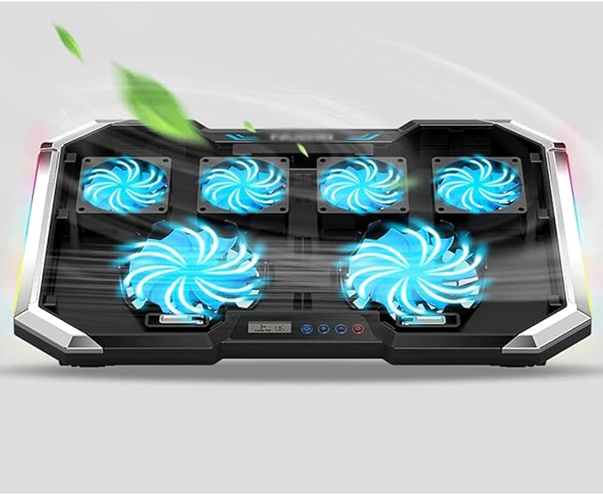 Steel Mesh Panel LED Fan Adjustable Speed Control 10 -17 Laptop Cooling Pad Game Master