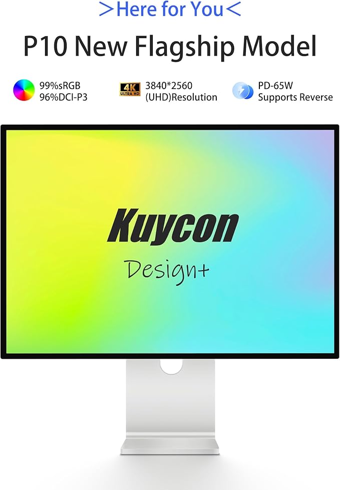 P10 28 inch FHD (3840x2560) 4K Monitor IPS Black Panel 16.70 Million Colors 99% sRGB 8msHDR10G-Sync FreeSync1200:1 ContrastEye CareAnti-GlareHDMIDPVESA (Minimalist - Without Stand)