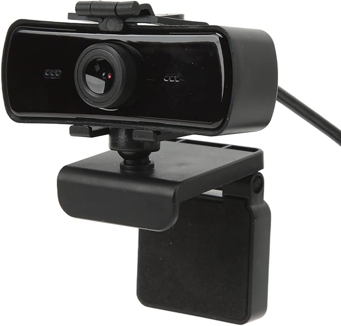 USB Computer Camera with Built - in Microphone 2K HD Video Call Lens Protection Cover - Plug and Play Wide Angle View Ideal for Remote Work and Streaming