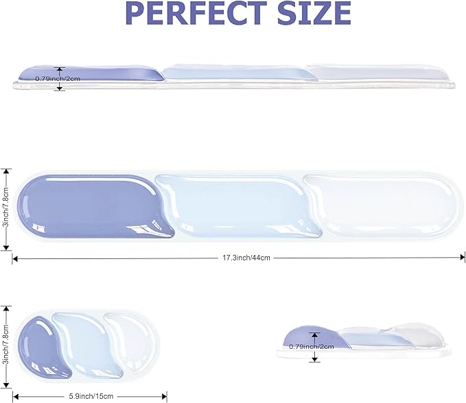 Gel Keyboard Wrist Rest Ergonomic Wrist Rest for Computer Keyboard and Mouse Soft Mouse Wrist Support and Keyboard Pad for Typing Pain Relief Suitable for Office Home Computer Gaming - Blue