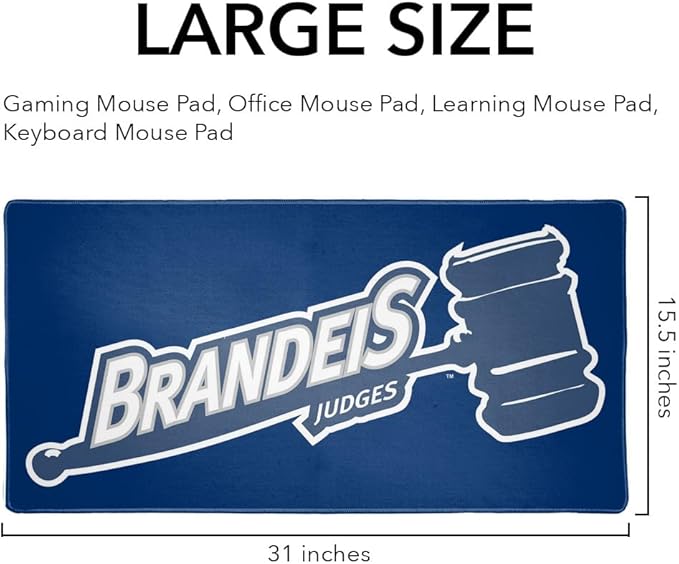 Brandeis University Primary Logo Large Gaming Mouse Pad Desk Mat with Stitched Edges Non-Slip Base for Gamer Home and Office 31.5 x 15.7