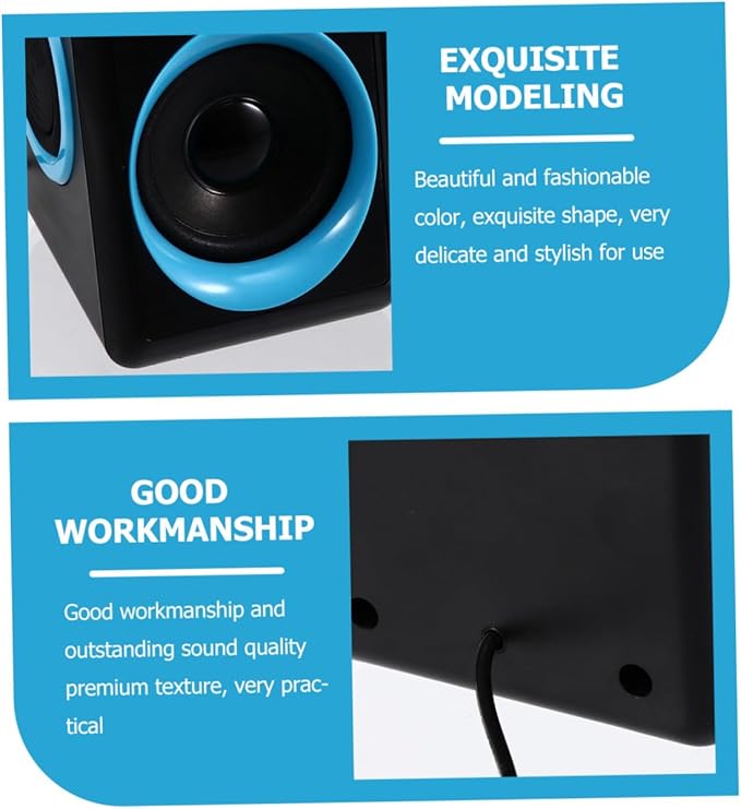 Mini Speaker USB 2.0 for Laptop and Desktop Computer Compact Mini Speaker with Dc 5v Power Portable Home PC Multimedia Sound Box for Office and Travel