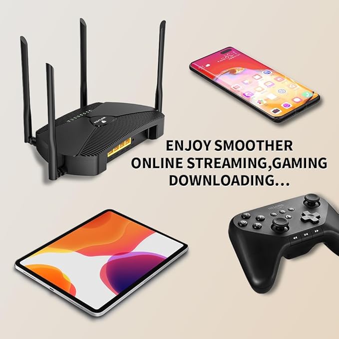 AX3000 WiFi 6 Mesh Router Dual-Band Gigabit Ethernet Seamless Roaming for Large Homes Smart Home &amp Gaming Ready Z8103AX-E