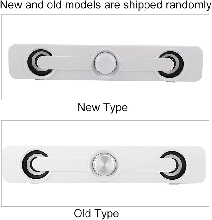 Computer Speakers Subwoofer Soundbar Speaker for Laptop Computer 2 Channel Bass Speaker 3W Computer Sound Bar Volume Control (White)