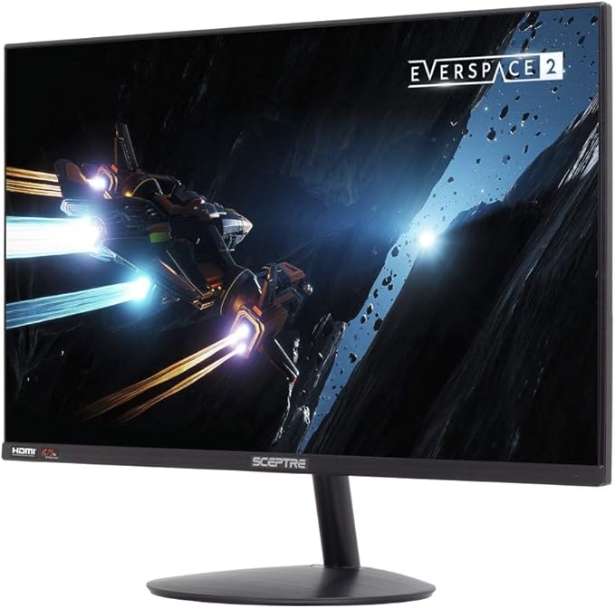 Sceptre 24 75Hz Full HD 1080P LED Monitor HDMI VGA Build In Speakers Brushed Black 2019 (E248W-19203RS)