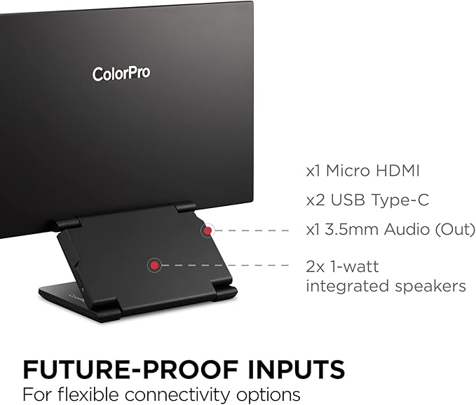 ViewSonic VP16-OLED 15.6 Portable 1080p OLED Monitor with 60W USB-C and mini-HDMI and Ergonomic Stand(Renewed)