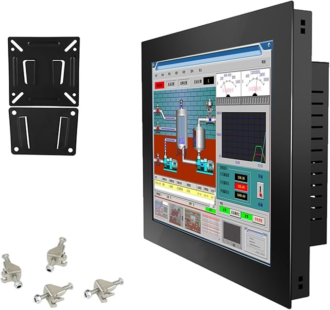 1pc 18.5 21.5 19 23.6 Inch Industrial Desktop Computer Monitor Mini Host Display with Resistive Touch Screen VGA Interface(21.5 inch VGA USB)