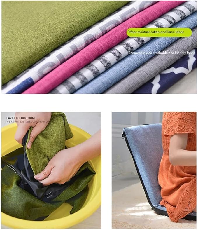 GarveeHome Adjustable Floor Chair 6-Position Folding Padded Gaming Sofa Chair Cushioned Back Support Lazy Sofa for Reading Meditation Games