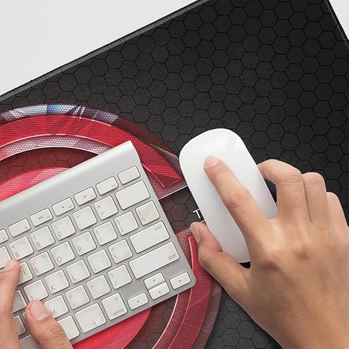 Justice League Movie Cyborg Logo Large Gaming Mouse Pad Desk Mat with Stitched Edges Non-Slip Base for Gamer Home and Office 31.5 x 15.7