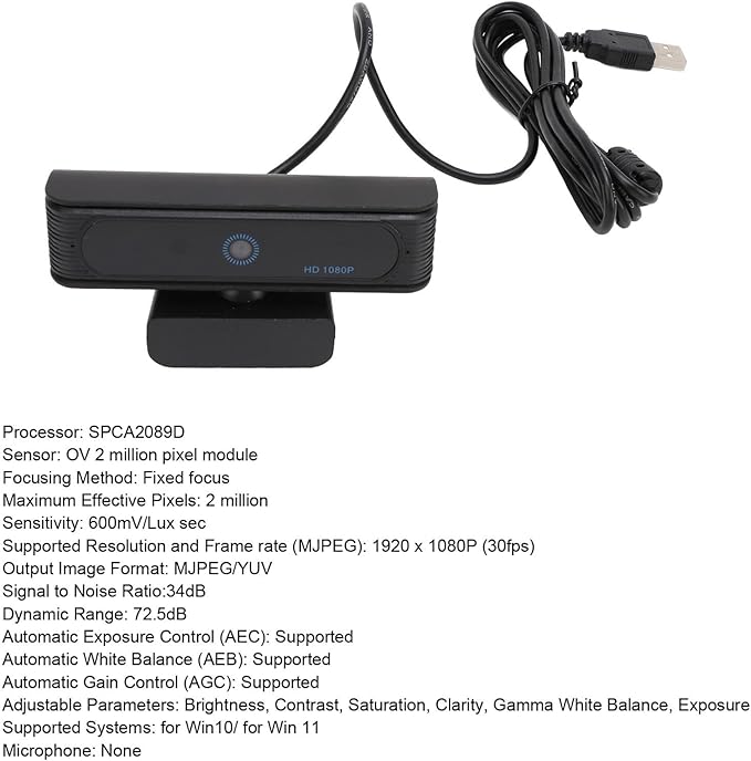 ASHATA 1080P Webcam with dowsHello Full HD 1080P 30FPS Recognition Webcam for 11 USB Computer Web Camera for PC Laptop Meeting Streaming