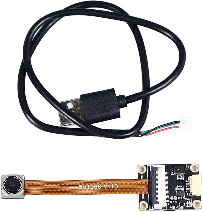 5MP 2K USB Camera Module with 120 Degree Wide Angle Distortionless Built in Microphone for Laptop Suitable for All in One Notebook Industrial Equipment Connect via USB Port
