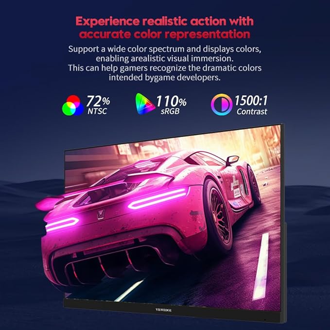 Viewedge 24 Inch Gaming Monitor 1080p 144hz IPS 1ms FHD Computer Monitor with 110% sRGB Bluelight Filter HDMI &amp VGA Port Support Wall Mount