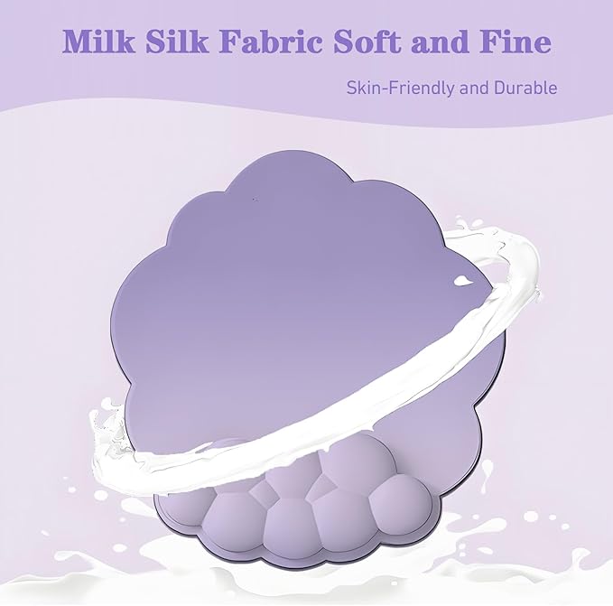 Ergonomic Mouse Pad with Wrist Rest Set Soft Purple Ombre Keyboard Mouse Wrist Support Memory Foam Mousepad for Home Office Work Computer Laptop Non-Slip Base