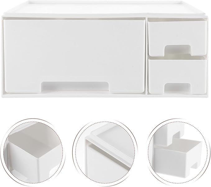 Heightening Monitor Rack with Storage Multifunctional White Elevated Computer Stand for Office and Home Comfortable Neck Relief Desktop Organizer for Laptop