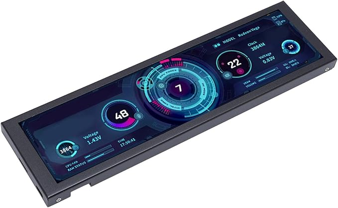 1920x480 Resolution 8.8 Inch PC Monitor with Builtin Decoding Chip for Enhanced User Experience Perfect for Video Editing