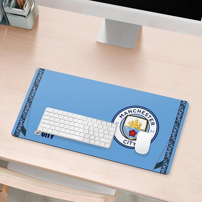Head Case Designs Officially Licensed Manchester City Man City FC 2024/25 Home Crest Kits &amp Players 23.62 x 11.81 x 0.12 inches (600 x 300 mm) - L Gaming Office Desk PC Keyboard Mouse Mat Pad