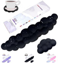 Cloud Wrist Rest Set for Keyboard and Mouse Includes Cute Coaster with Computers and Laptops (Black Star Set)