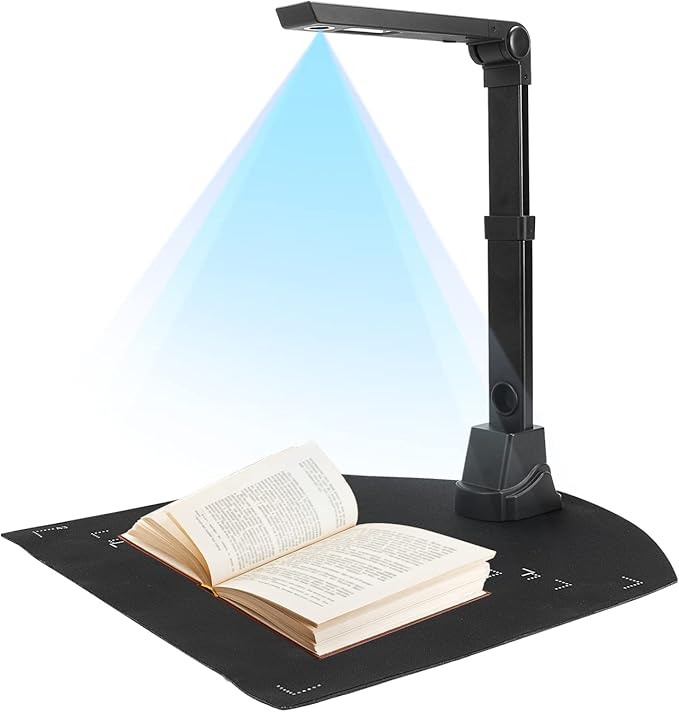 NetumScan 13MP Book Document Camera for Teachers Multi-Language OCR Recognition by AI Technology Foldable &amp Portable Real-time Projection Video Recording Capture Size A3/A4-WindowsMac OSLin