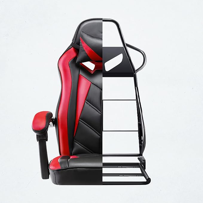 The Best Gaming Chair with a Hidden Leg Drag with a Headrest an Internal Integrated Steel Structure with a Age Armrest (Grey Without Footrest 1)
