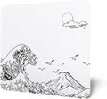 Attack Shark CM05 Contour Glass Gaming MousepadNano-Micro-Etched TextureSmooth Glass SurfaceHigh AccuracyFast-MovingAnti-Scratch PU Leather Super Non-Slip BaseLarge Size(450×400mm)White Waves