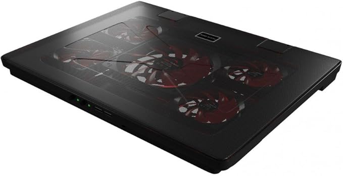 Mars Gaming MNBC2 Laptop Cooling Pad (Up to 17.3 Inches 5 Fans Red LED 2x USB 2.0 Black)