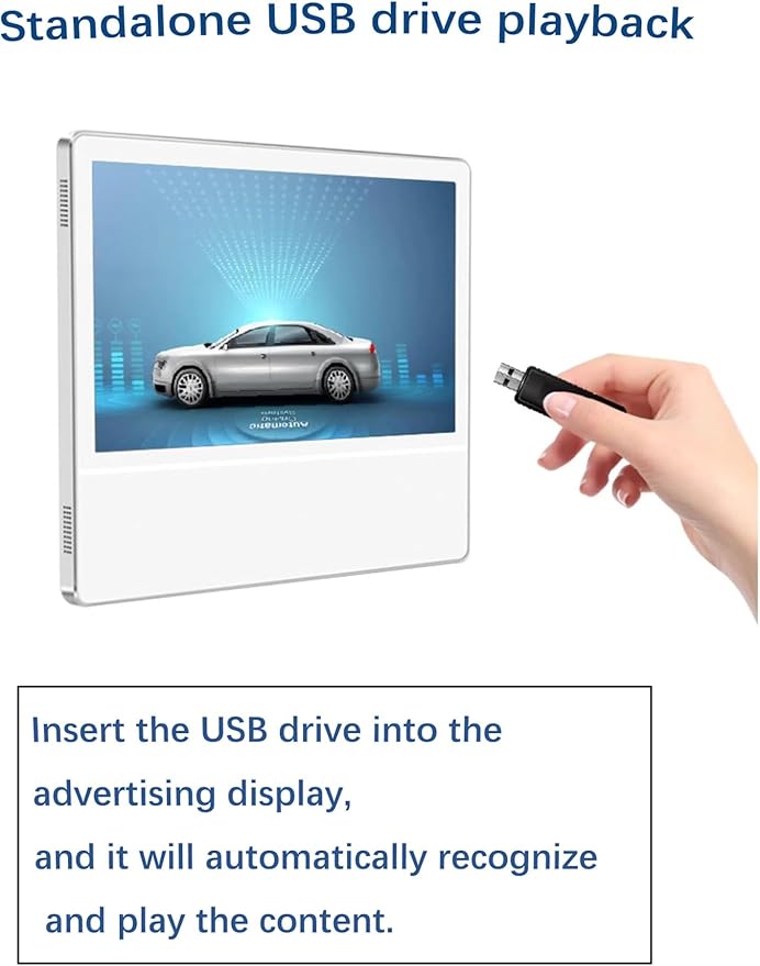 Wall Mounted Elevator LCD Advertising Display Player HD Digital Signage Single Unit Version Horizontal Screen for Building &amp Hotel Lobby(23.6in)