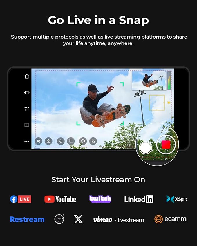 OBSBOT Tail Air &amp Smart Remote Combo Streaming Camera with AI Tracking PTZ Intelligent APP Gesture Control HDMI/USB-C/Wireless Webcam Video Cameras for Filming Worship Content Creator etc.