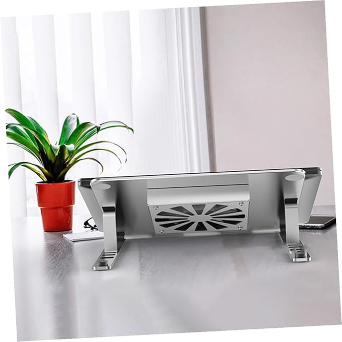 Kisangel Aluminum Alloy Laptop Cooling Pad with Quiet Dual Fans and Adjustable Stand USB Powered Cooler for Home and Office Use Silver