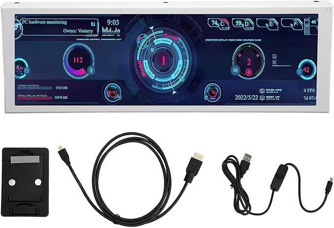 7.9 Inch CPU Hardware Temperature Monitor External Expansion Display CPU GPU SSD Data Temperature Monitor Panel for PC ARGB Computer Case Secondary Screen