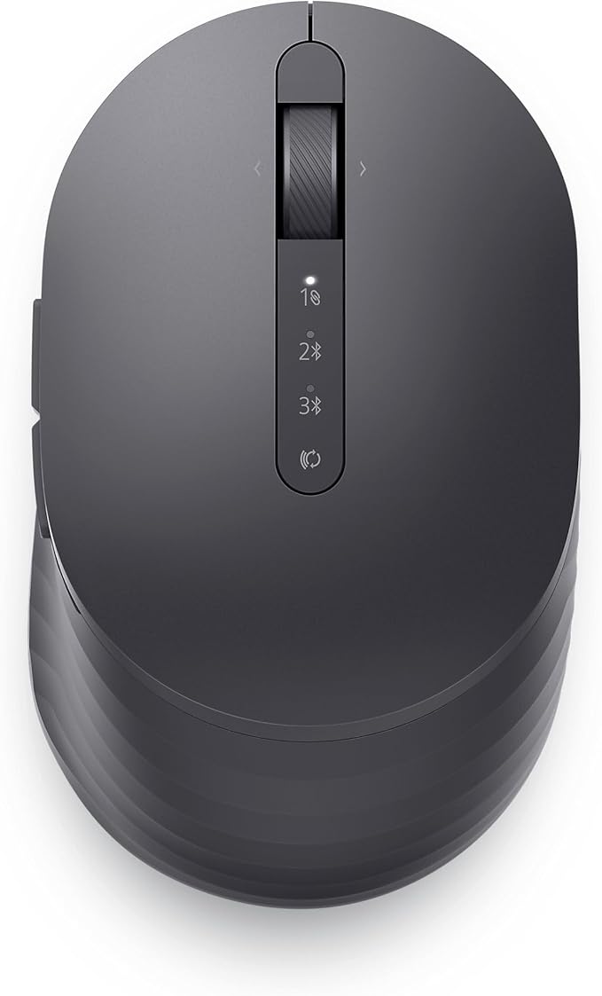 Dell MS7421W Premier Rechargeable Wireless Mouse - Bluetooth 5.0/2.4GHz Radio Frequency Connectivity Optical LED Sensor Mechanical Scroll 7 Buttons Programmable Adjustable DPI - Graphite Black